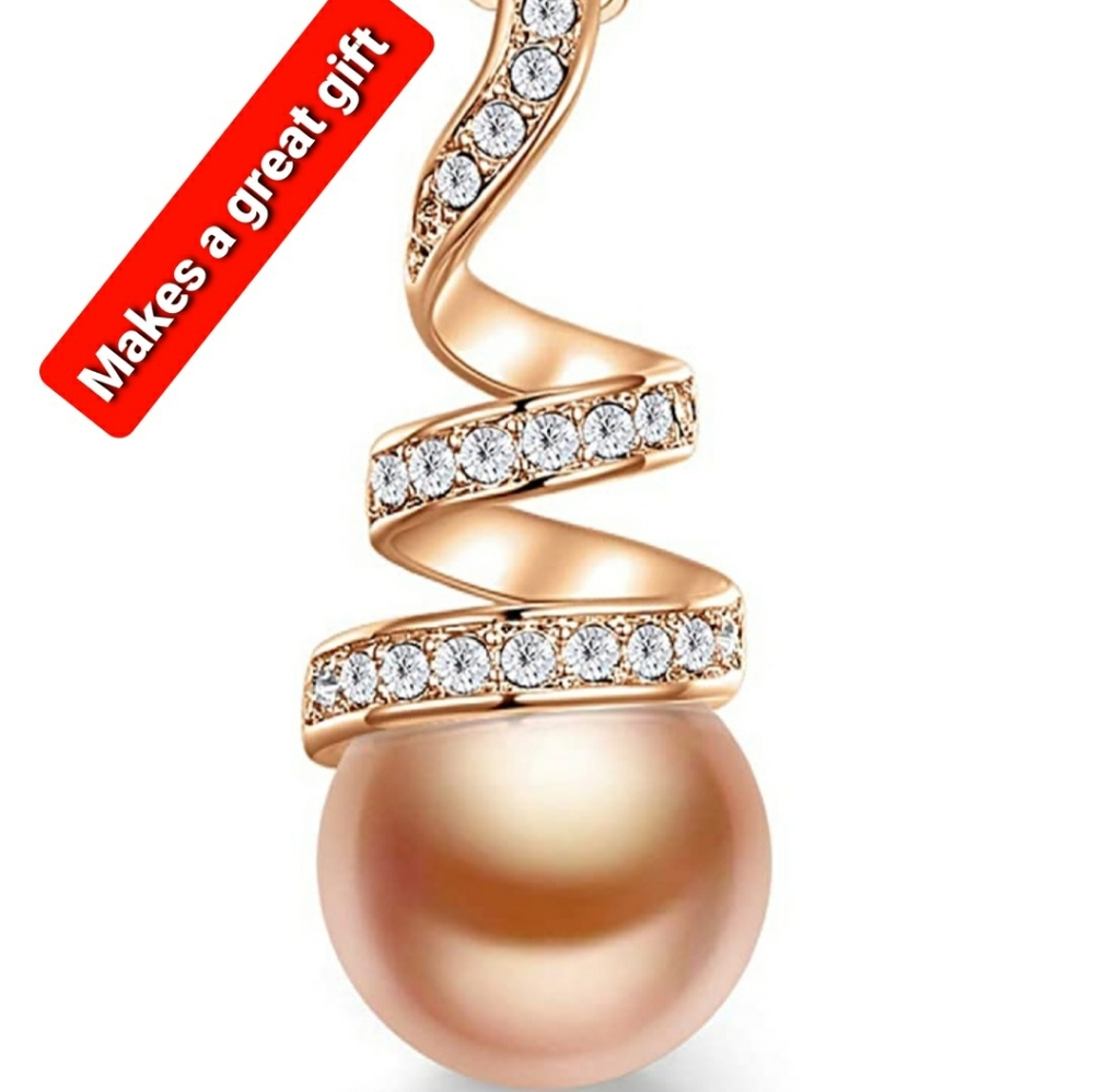 CDE Pearl Pendant Necklace Rose Gold